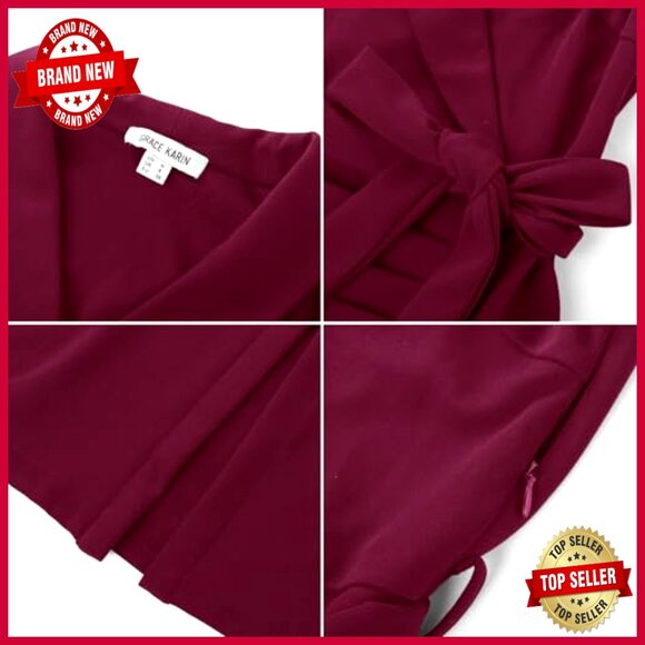 Sleeveless Ruched Bodycon Midi Dress with Belt Professional Office Wear - Picture 4 of 7